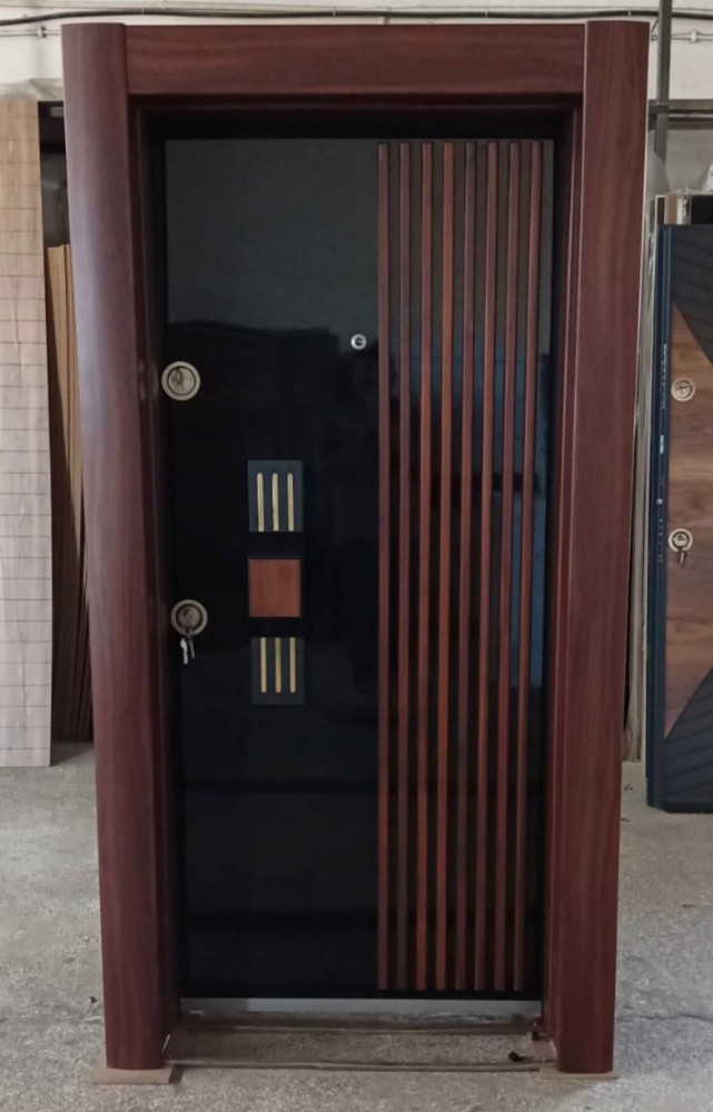 Brown and Black Security Door