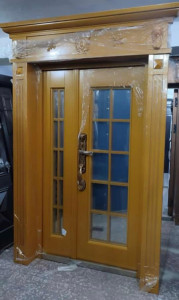 Wooden Door with Glass Panels