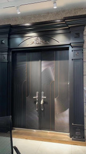 Modern black Double Entry Seucirty Door