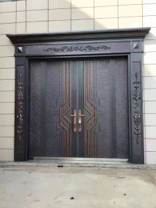 Premium Luxurious Security Door with copper accents