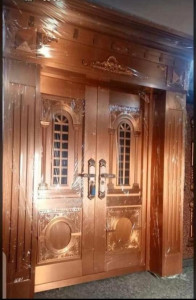Decorative Copper Security Door likely made of alloy with a copper finish