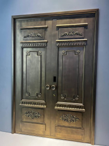 Double-leaf copper-finshed steel Security Door