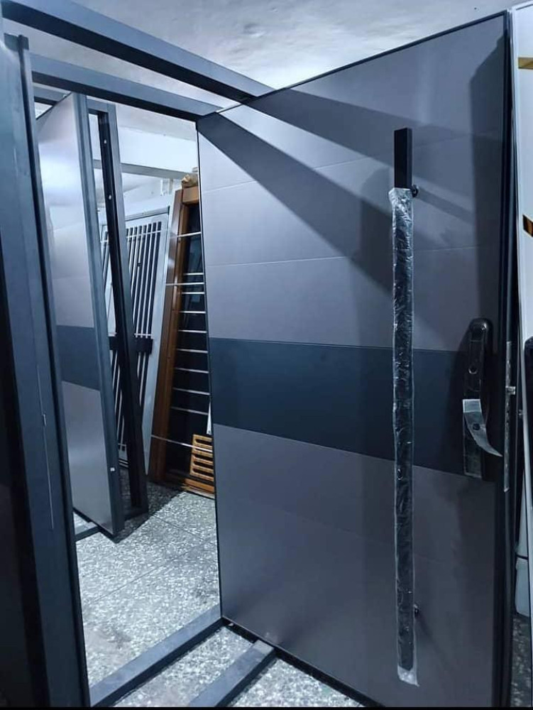 Brushed Metal Security Door