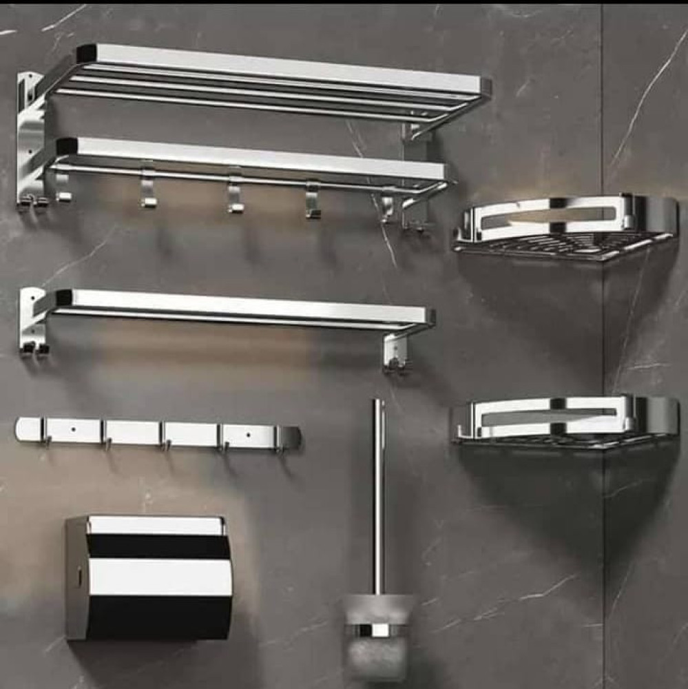 Multi-Purpose Bathroom Hanger Set (Towel, Tissue & Soap Holder)