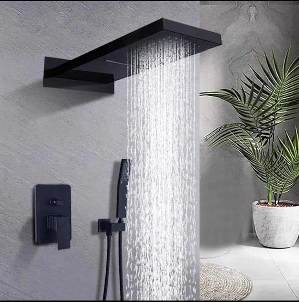 Black Concealed Panel Shower System 