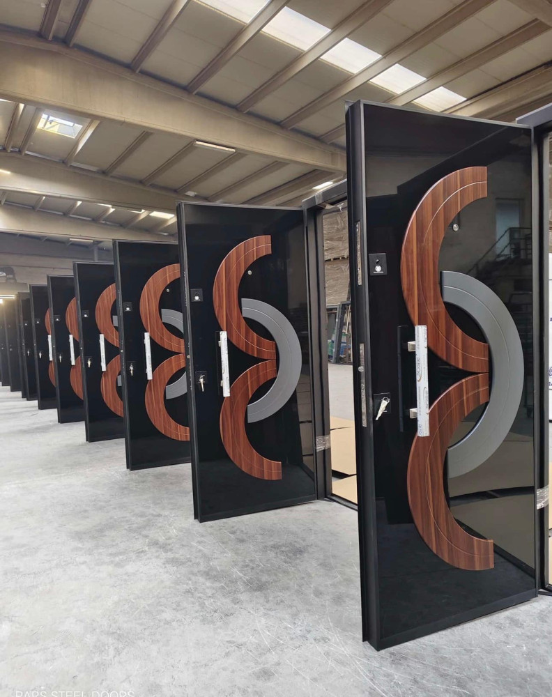 Turkish Security Door with Black and Brown decorative