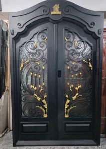 Black Wrought Iron Door with Dold accents