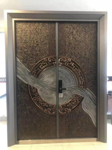 Luxury Steel Security Door with a decorative textured Design