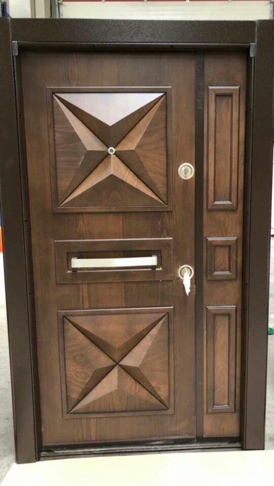 Turkish Security Door with Brown-coloured and Aesthetic Design