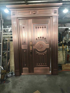 Full Copper Security Door with an elegant, ornate design