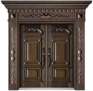 Modern Design Embossed carved factory direct Chinese metal Steel Iron door