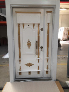 White and Gold Security or armoured Door
