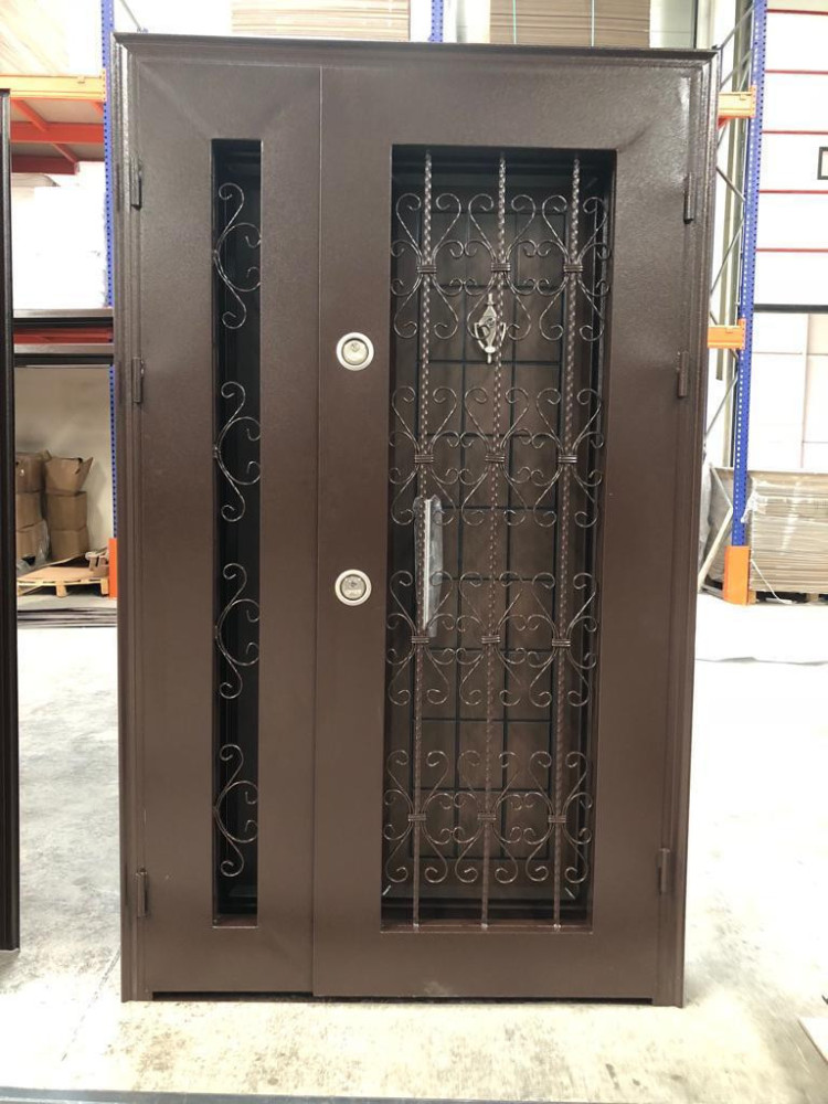 Turkish Security Door with Brown-coloured