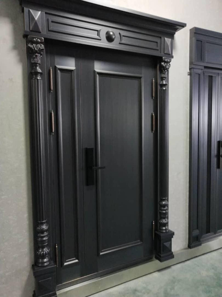 Highly Decorative Black Steel Security Door