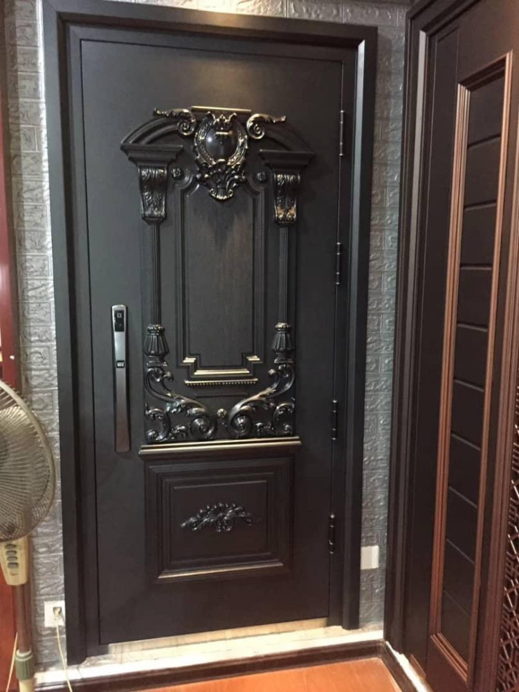 Decorative Dark-coloured Steel Security Door