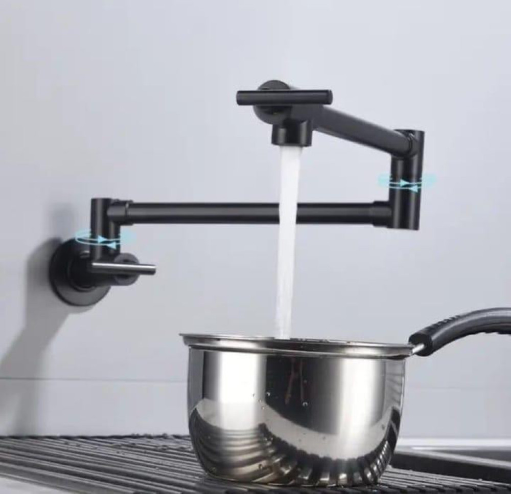 Wall-mounted pot fillr faucet