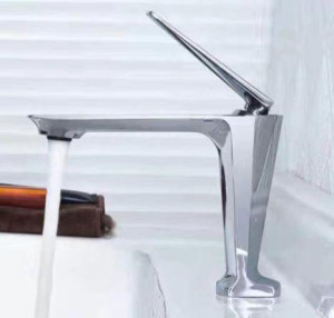 Modern single-handle bathroom sink faucet