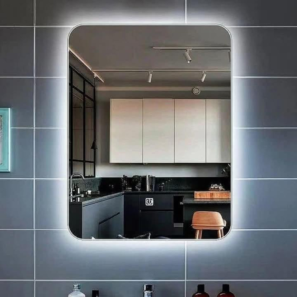 Modern Rectangular bathroom with integrated Led backlighting