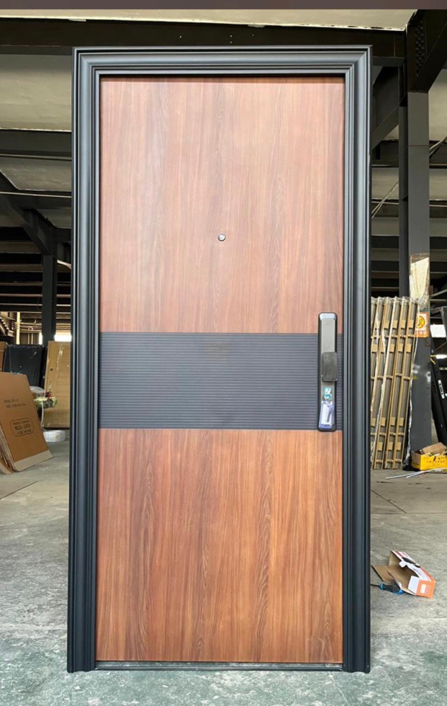 Modern Steel and wood Security Door