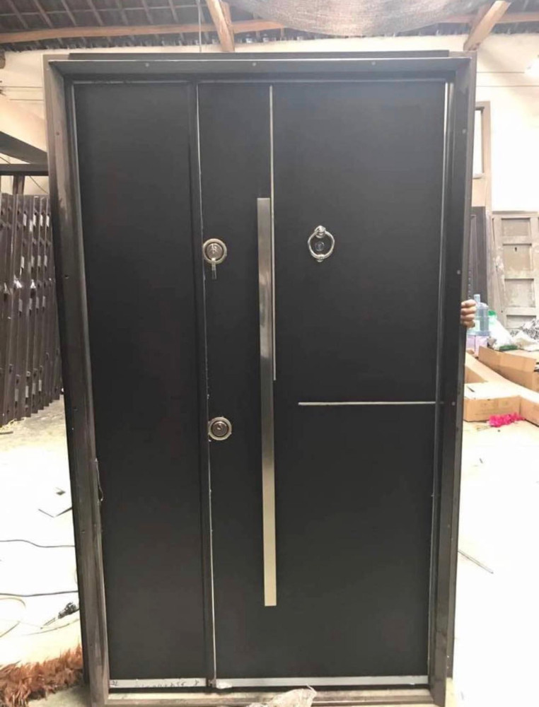 Black Steel Security Door Constructed from solid materials for enhanced safety