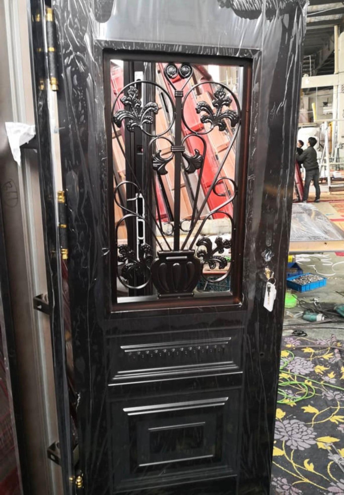 Black Security Door made of steel or Iron