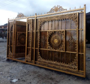 Custom-fabricated wrought iron gate 