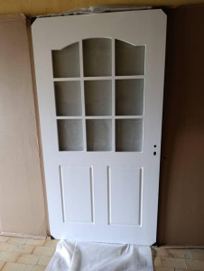 Classic Wood-Framed Glass Entrance Door