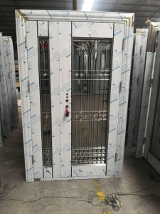 Carved Wooden Glass Entrance Door