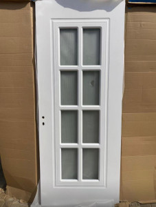Pre-hung White interior door with glass panels