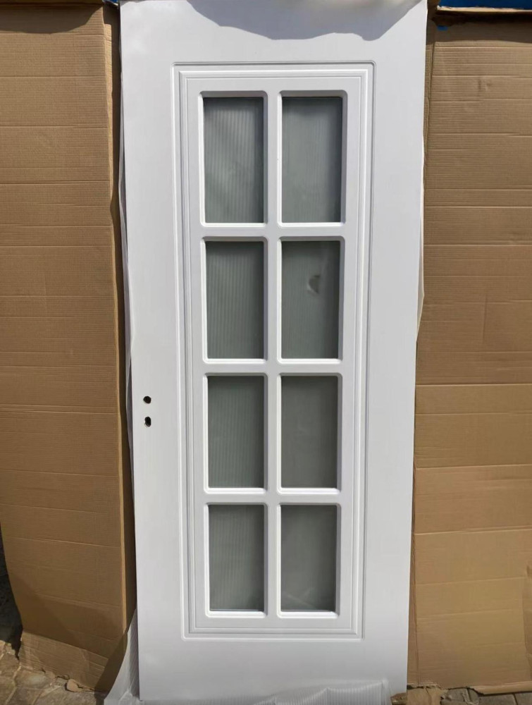 Pre-hung White interior door with glass panels