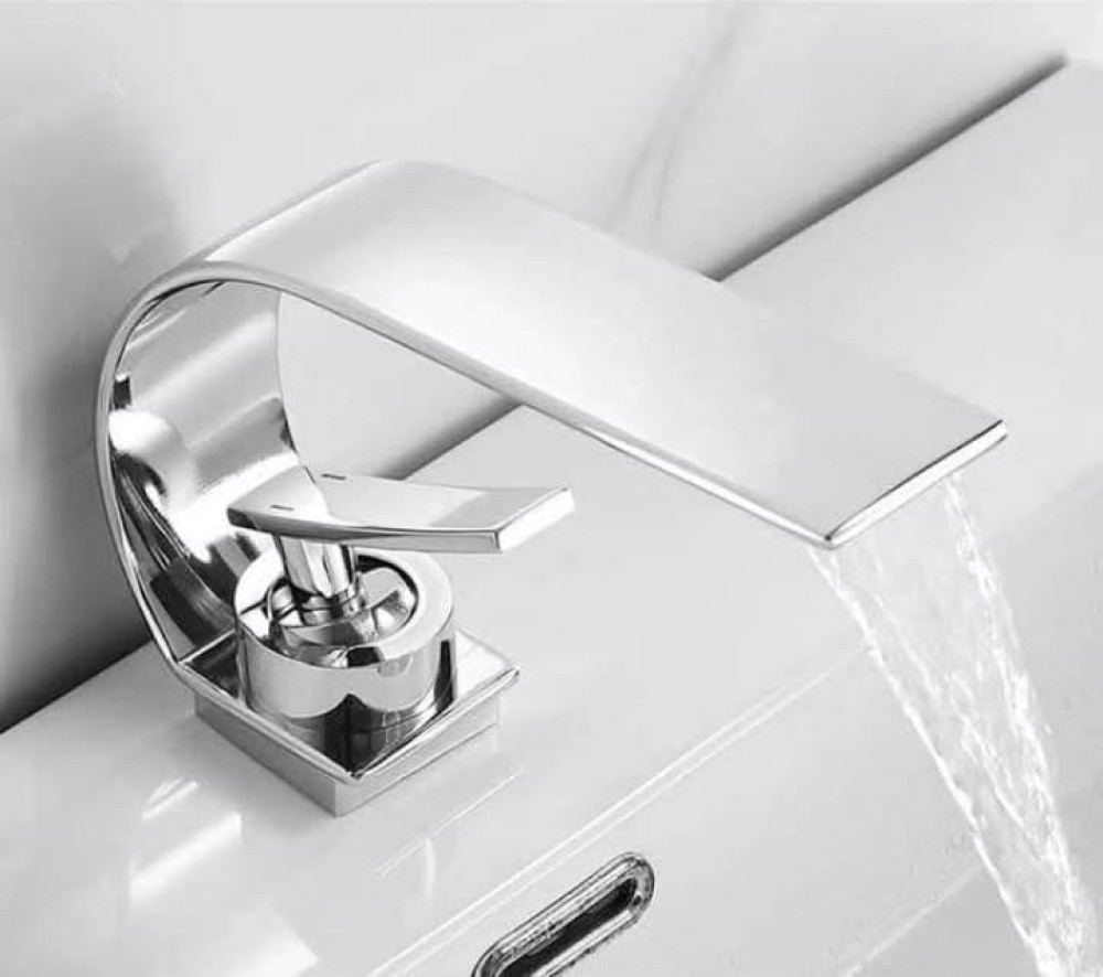 Modern chrome wateriall bathroom sink faucet