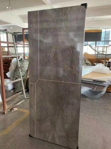Large slab of grey marble or cermaic tile