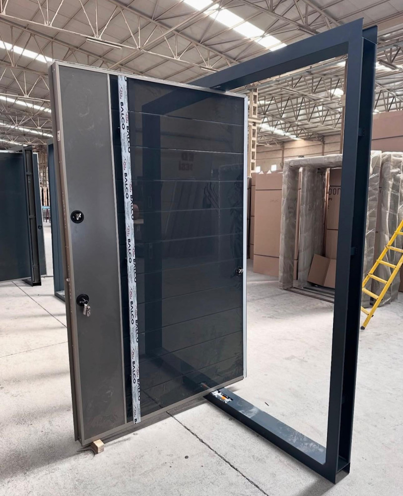 Pivot door grey finish