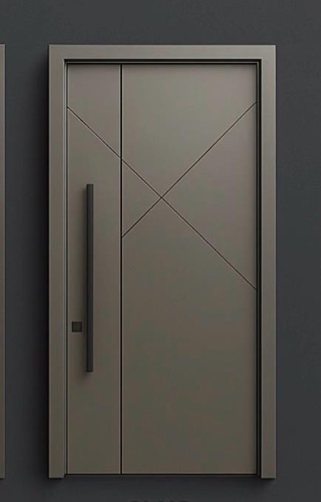 Branski DB 289 simple aluminum front door in RAL 7016