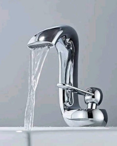 Modern matte black waterfall basin mixer tap Faucet made of brass