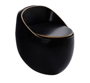 Modern Black and Gold ceramic one-piece toilet(WC)
