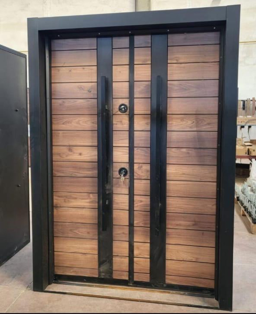 Modern wood-finish Turkish armoured Security Door 
