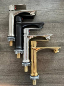 Modern Single-handle basin mixer faucets available in multiple finishes