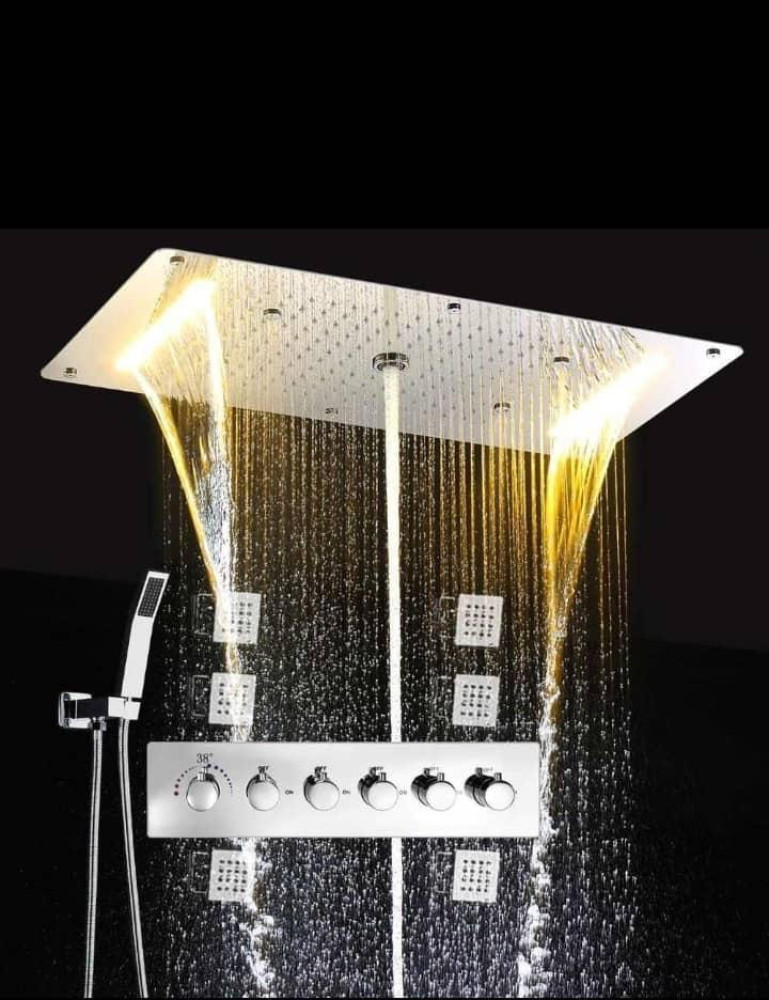 Cascada Luxury Ceiling mounted Led thermostatic Shower System