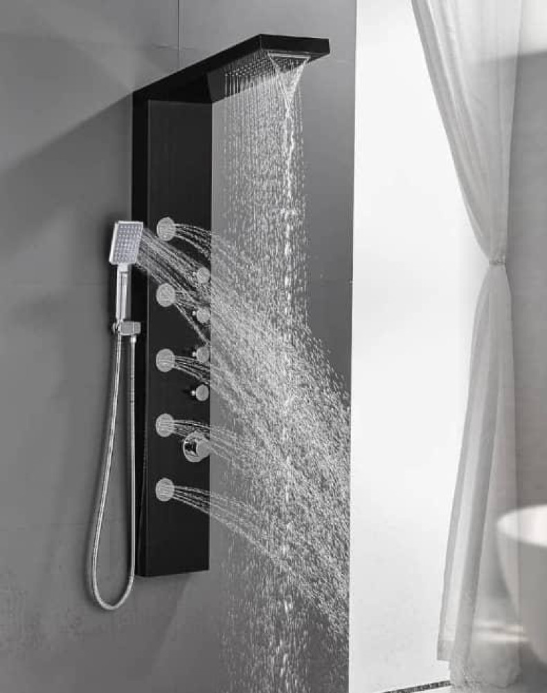 Black Stainless steel Shower panel Tower System 