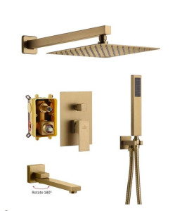CASAINC wall-mounted shower system ina brushed gold finish