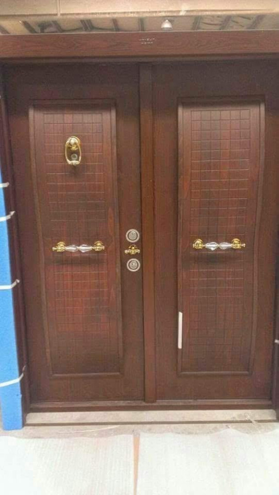 Brown double-panel Security Door