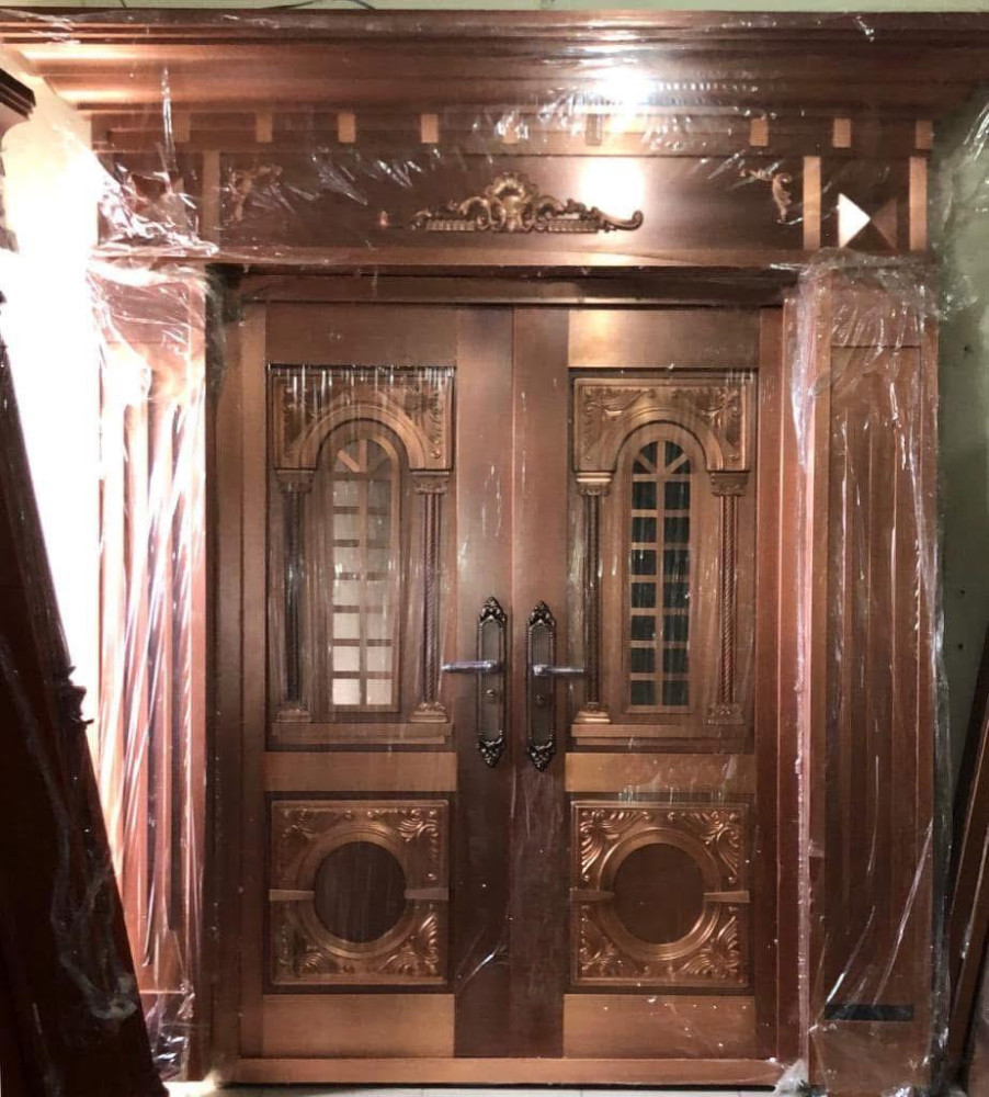 Double cast bronze or copper entry Door